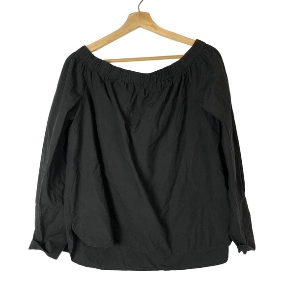 Zara Black Off the Shoulder Button Cuff Long Sleeve Blouse M - Picture 2 of 5